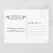 バッファロープレイドピネコーンクリスマスフォト シーズンポストカード (裏面)