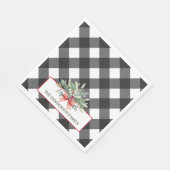 バッファロープレイドファミリークリスマス スタンダードランチョンナプキン (角)