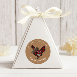 バッファロープレイドファミリーファームチキン ラウンドシール