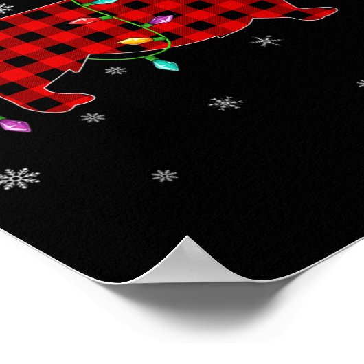 バッファロープレイドファミリーマッチングコルギクリスマスパハ ポスター (角)