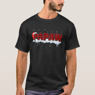 バッファロープレイドファミリーマッチングパポウクリスマスパハ Tシャツ