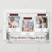 バッファロープレイドファームハウス3フォトホリデーカード シーズンカード (正面)