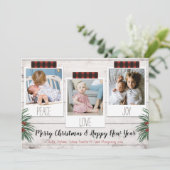 バッファロープレイドファームハウス3フォトホリデーカード シーズンカード (スタンド正面)