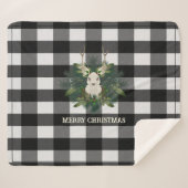 バッファロープレイドフェスティバルトナリークリスマスホリデイ シェルパブランケット (正面(横))