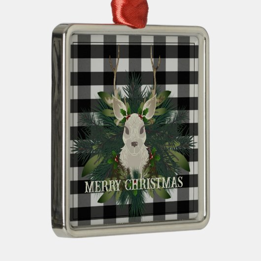 バッファロープレイドフェスティバルトナリークリスマス メタルオーナメント (右)