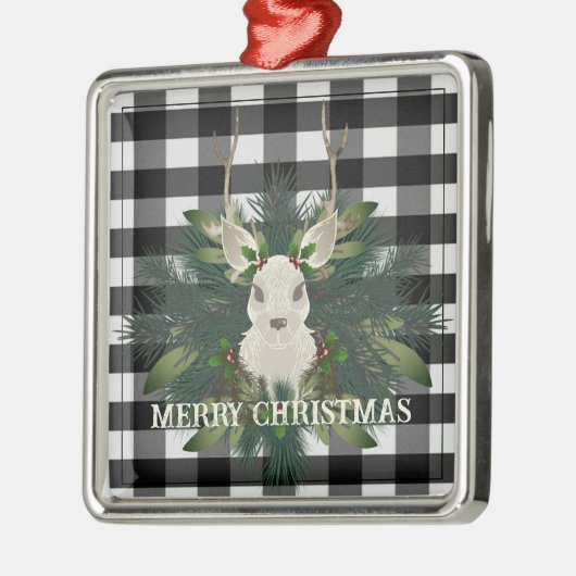 バッファロープレイドフェスティバルトナリークリスマス メタルオーナメント (左)