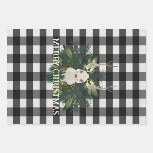 バッファロープレイドフェスティバルトナリークリスマス ラッピングペーパーシート (正面2)