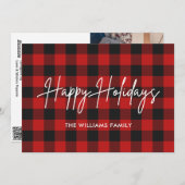 バッファロープレイドフォトクリスマスカード シーズンカード (正面/裏面)