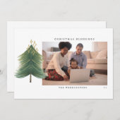 バッファロープレイドフォトクリスマスホリデーカード シーズンカード (正面/裏面)