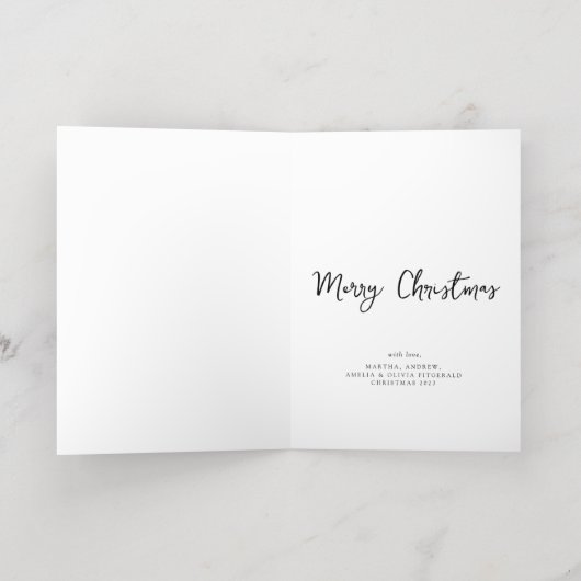 バッファロープレイドフォトメリークリスマス金ゴールド 箔シーズンカード (内側レイダウン)