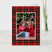 バッファロープレイドフォトメリークリスマス金ゴールド 箔シーズンカード (正面)