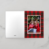 バッファロープレイドフォトメリークリスマス金ゴールド 箔シーズンカード (外側レイダウン)