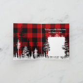 バッファロープレイドフォレストスタッグヘッドハッピークリスマス シーズンカード (内部)