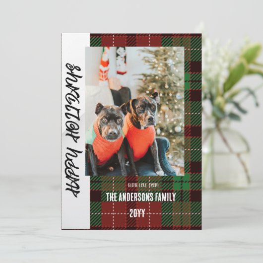 バッファロープレイドフラットホリデーカード シーズンカード (スタンド正面)