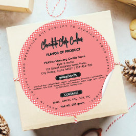 バッファロープレイドフロリダコテージフードラベルラウンド ラウンドシール