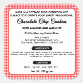 バッファロープレイドフロリダコテージ食品ラベル スクエアシール (正面)