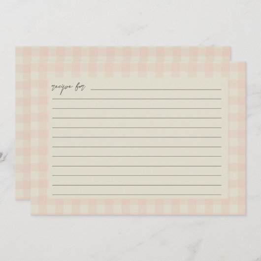 バッファロープレイドブライダルシャワーレシピカード サンキューカード (正面/裏面)