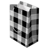 バッファロープレイドブラックアンドホワイトジョイ&ピースID603 ミディアムペーパーバッグ (裏面アングル)