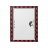 バッファロープレイドブラックベアパーソナライズされた ノートパッド (回転)