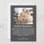 バッファロープレイドブラック&ホワイト2枚の写真クリスマス シーズンカード (裏面)