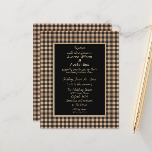 バッファロープレイドブラック&金ゴールド (正面/裏面インサイチュ)