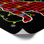 バッファロープレイドブルドッグサンタクリスマスパジャマの試合 ポスター (角)