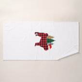 バッファロープレイドプグドッグツリーヒョウ印刷クリスマス バスタオル (バスタオル)