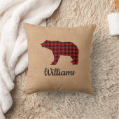 バッファロープレイドベアーバパーソナライズされたーラップ クッション (ブランケット)