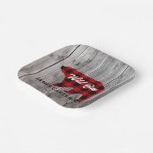 バッファロープレイドベアーワイルドワンボーイ1st誕生日パーティー ペーパープレート (傾斜あり)