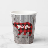 バッファロープレイドベアーワイルドワンボーイ1st誕生日パーティー 紙コップ (正面)