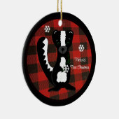 バッファロープレイドベビー初めてのクリスマスオーナメント セラミックオーナメント (右)