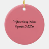 バッファロープレイドベビー初めてのクリスマスオーナメント セラミックオーナメント (裏面)