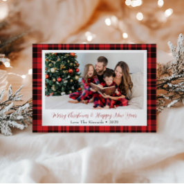 バッファロープレイドホリデーあいさつ写真はがき シーズンポストカード