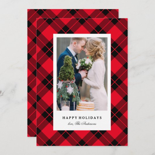 バッファロープレイドホリデー シーズンカード (正面/裏面)