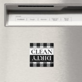 バッファロープレイドホワイトブラックダーティクリーン食洗機 マグネット (インサイチュ (食洗機))