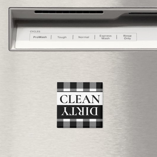 バッファロープレイドホワイトブラックダーティクリーン食洗機 マグネット (インサイチュ (食洗機))