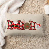 バッファロープレイドホーホーホーホクリスマス装飾用クッション ランバークッション (ブランケット)