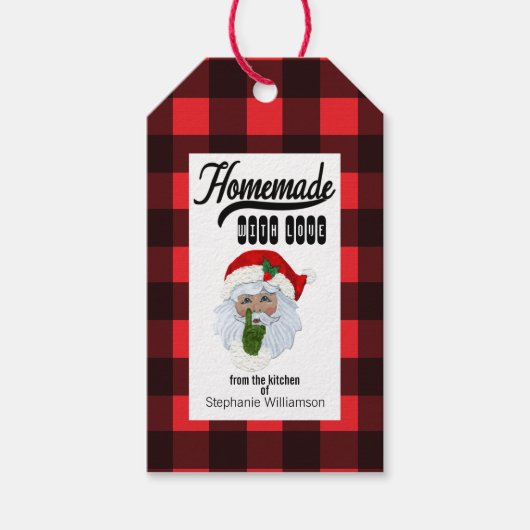 バッファロープレイドホームメイドとラブサンタフード ギフトタグ (正面)