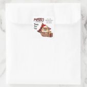 バッファロープレイドポメラニア犬ドッグクリスマス スクエアシール (バッグ)