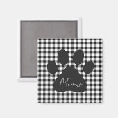 バッファロープレイドポープリント白黒ニャークラシック マグネット (正面/裏面)