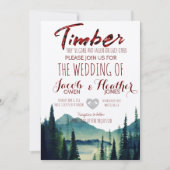 バッファロープレイドマウンテン結婚式招待状 招待状 (正面)