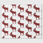 バッファロープレイドムースカントリー素朴ウッドランド ラッピングペーパー (フラット)