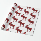 バッファロープレイドムースカントリー素朴ウッドランド ラッピングペーパー (アンロールド)
