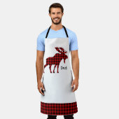 バッファロープレイドムースパーソナライズされた エプロン (着用した状態)