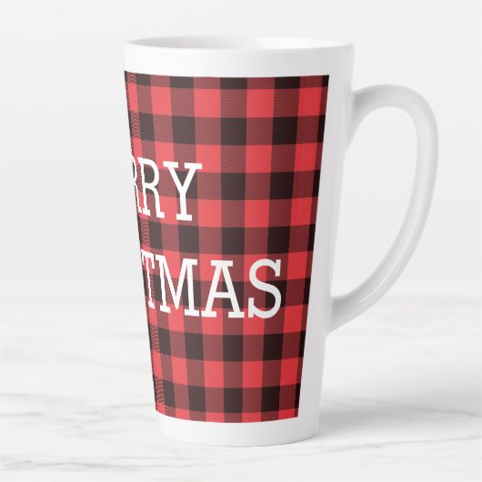 バッファロープレイドメリークリスマスカスタム カフェラテマグ (右)