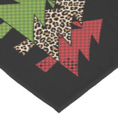 バッファロープレイドメリークリスマスツリー家族のマッチング ショートテーブルランナー (コーナー)