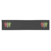 バッファロープレイドメリークリスマスツリー家族のマッチング ショートテーブルランナー (横)