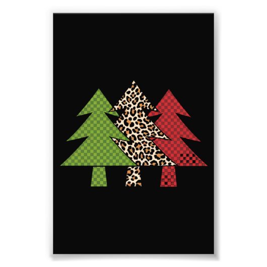 バッファロープレイドメリークリスマスツリー家族のマッチング フォトプリント            (正面)