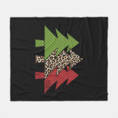 バッファロープレイドメリークリスマスツリー家族のマッチング フリースブランケット (正面(横))