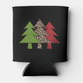 バッファロープレイドメリークリスマスツリー家族のマッチング 缶クーラー (正面)